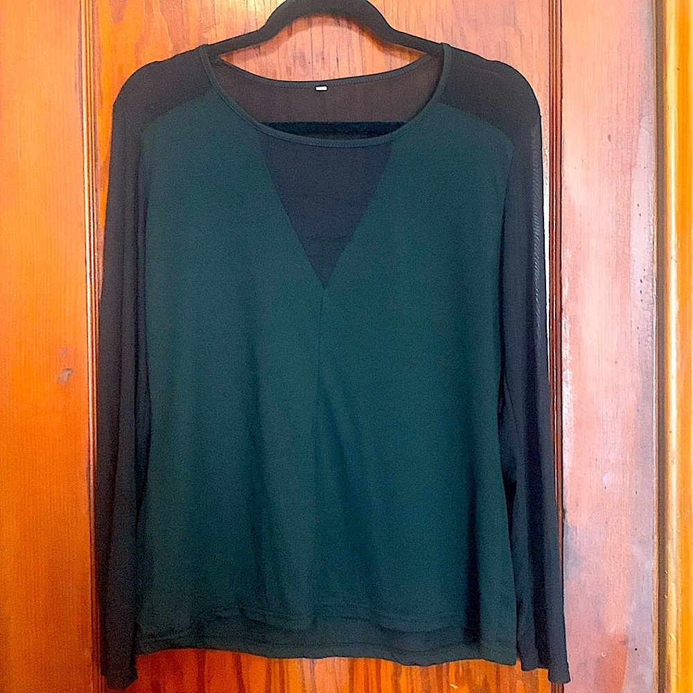 SHEIN sexy sheer sleeved women’s stretchy top. XL, never worn!